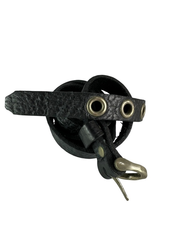 Genuine Vintage MURPHY\'S DAUGHTER Black Leather Eyelet Belt size 34 main image 8